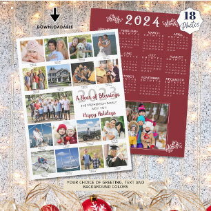 2023 18 Fotocollage Bijschriften 2024 Kalender Feestdagenkaart
