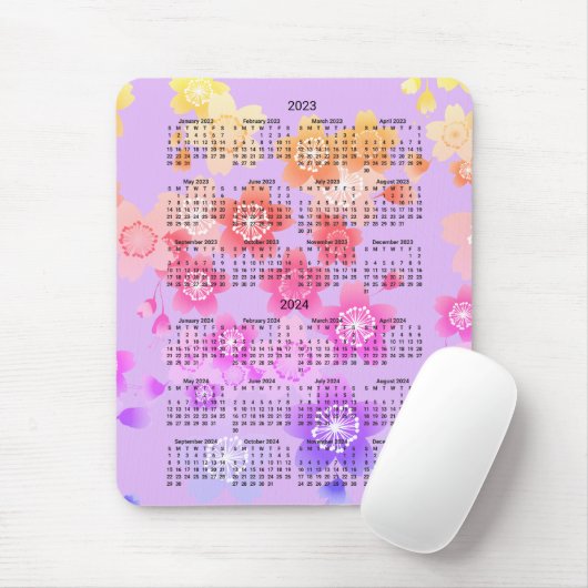 2023 - 2024 Mini Calendar SUNDAY Start SAKURA Muismat (Met muis)