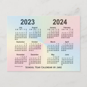 2023-2024 Rainbow Cloud School Agenda van Janz Briefkaart