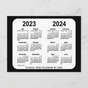 2023-2024 Schoolkalender voor zwart-wit door Janz Briefkaart