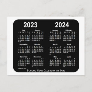 2023-2024 White Neon School Calendar van Janz Briefkaart