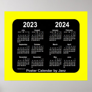 2023-2024 Yellow Neon School Agenda van Janz Poster