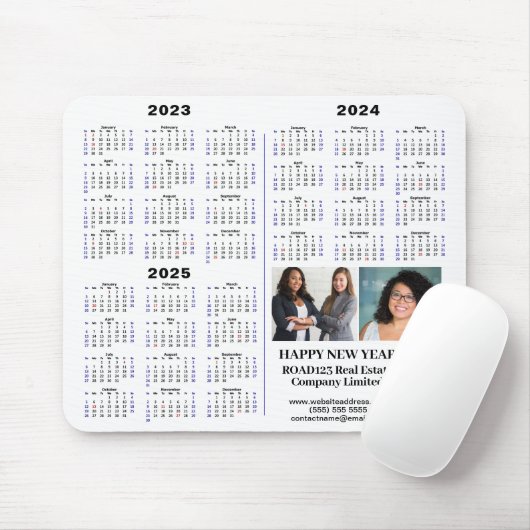 2023 - 2025 Tijdelijk Modern Business Minimalist Muismat (Met muis)