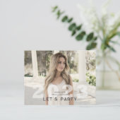 2023 Afstudeerder Photo Neutral Party Invitation B Briefkaart (Staand voorkant)