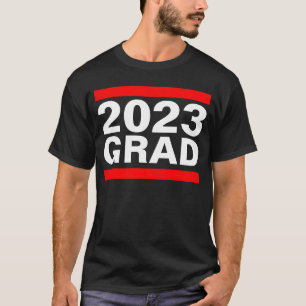 2023 Afstudeerder zwart, rood, wit, blok Afstudere T-shirt
