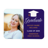 2023 Afstuderen Foto Paars Afstuderen Aankondiging Magneet (Horizontaal)