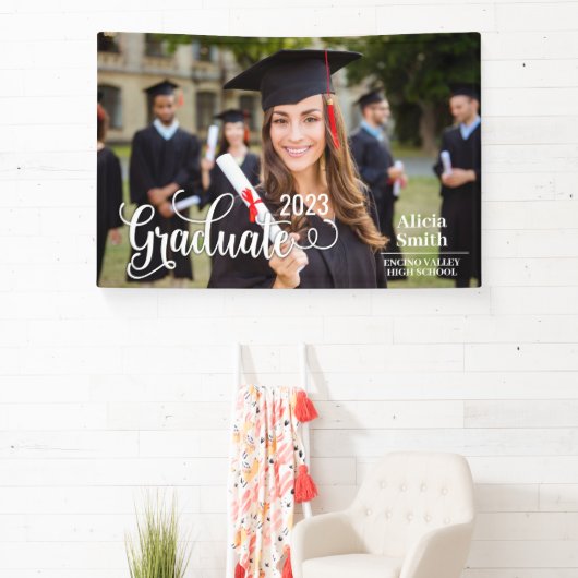 2023 Afstuderen Fotosjabloon voor middelbare schoo Spandoek (Insitu)