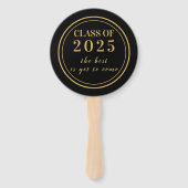 2023 Afstuderen Inspirerend Foto Gold Black Handwaaier (Voorkant)