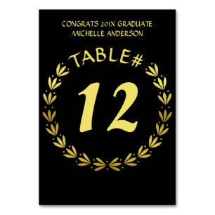 2023 Afstuderen Laurel Wreath Gold Black, aangepas Kaart