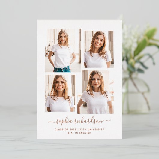 2023 Afstuderen | Moderne indeling voor meerdere f Folie Uitnodiging (Staand Voorkant)