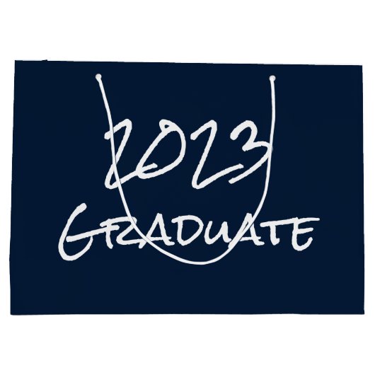 2023 Afstuderen Navy Gift Bag Groot Cadeauzakje (Achterkant)