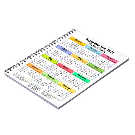 2023 Agenda kleurrijk - Aangepast op jaarbasis Mod Notitieboek (Linkerzijde)