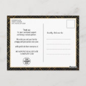 2023 Agenda Modern Black Gold Script Business Briefkaart (Achterkant)
