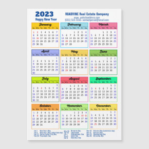 2023 Agenda Modern Blue Business Magnetic Kaart