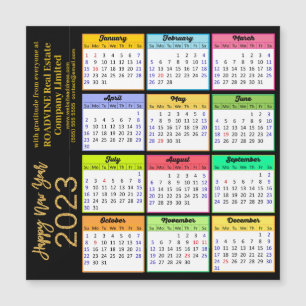 2023 Agenda Modern Gold Script Business Magnet