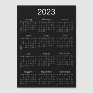 2023 Agenda Simple Black en White Magnet