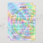 2023 Agenda, vol jaar, kleurrijke faux-holografisc Programma (Voorkant / Achterkant)
