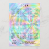 2023 Agenda, vol jaar, kleurrijke faux-holografisc Programma (Voorkant)