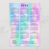2023 Agenda volledig jaar Faux Holographic Ombre Programma (Voorkant)