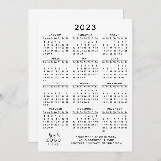 2023 Agenda - Volledig jaar - zwart, minimaal Programma (Voorkant / Achterkant)