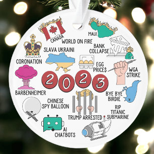 2023 Année en révision Acrylique ornement de Noël
