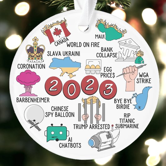 2023 Année en révision Acrylique ornement de Noël