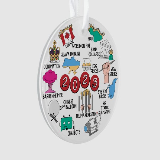 2023 Année en révision Acrylique ornement de Noël (devant)