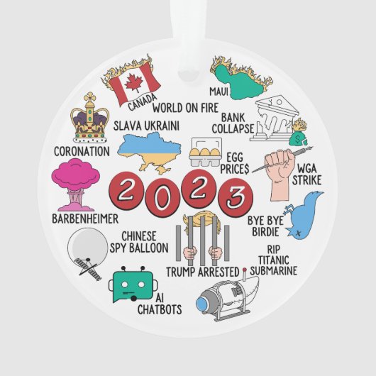 2023 Année en révision Acrylique ornement de Noël (dos)