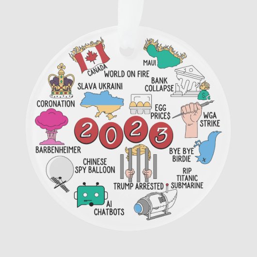 2023 Année en révision Acrylique ornement de Noël (devant)