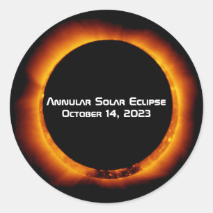 2023 Annulaire Zonsverduistering Ronde Sticker