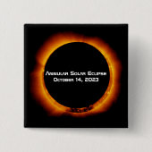 2023 Annulaire Zonsverduistering Vierkante Button 5,1 Cm (Voorkant)
