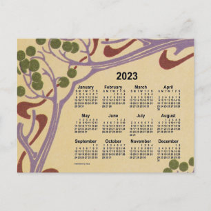 2023 Art Nouveau Mini Agenda van Janz Feestdagenkaart