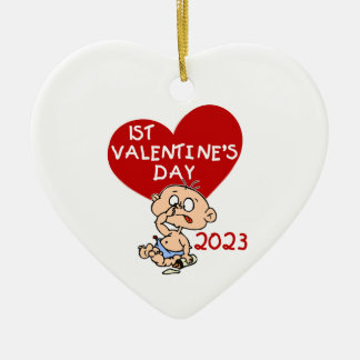 2023 Baby Boy Heart 1st Valentijnsdag Ornament