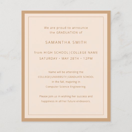 2023 Bekendmaking van het Afstudeerder Gold Modern (Achterkant)