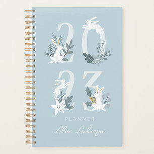 2023 Bleu hiver Floral & Volant Bunny Planner