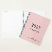 2023 Blush Pink Girly Script Monogram Name Modern (Devant avec enveloppe)