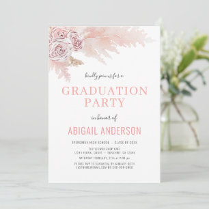 2023 Boho Graduation Party Floral Palms Foto Kaart