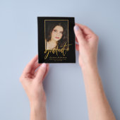 2023 BUDGET Elegant Gold Script Afstudeerder Invit Flyer (Hand)