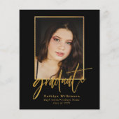 2023 BUDGET Elegant Gold Script Afstudeerder Invit Flyer (Voorkant)