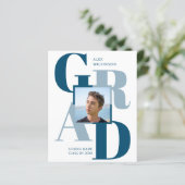 2023 BUDGET Modern Blue Script 2 Fotouitnodiging (Staand voorkant)