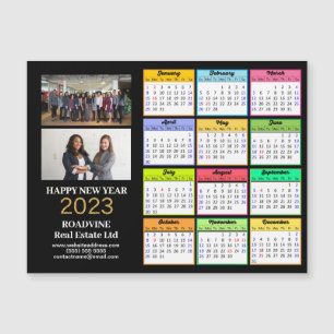 2023 Business 2 Foto Modern Color Calendar Magnet