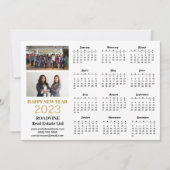 2023 Business Photo Modern Gold Script Calendar Feestdagenkaart (Voorkant)