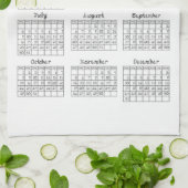 2023 Calendar Black Fabric Font Line Art Sewing Theedoek (Gevouwen)