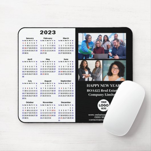 2023 Calendar Business Foto Company Custom Muismat (Met muis)
