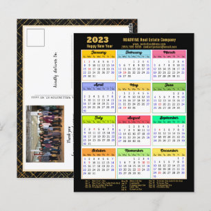 2023 Calendar Modern Script Simple Business Photo Briefkaart