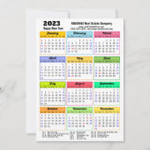 2023 Calendar Modern Script Simple Photo Business Feestdagenkaart (Voorkant)