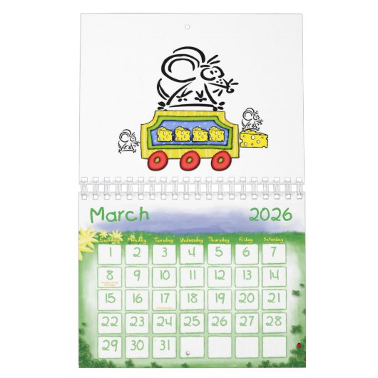 2023 Calendrier Cheesy Mouse Année Fromage (Mar 2026)