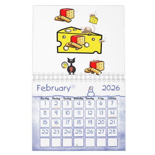2023 Calendrier Cheesy Mouse Année Fromage (Feb 2026)