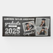 2023 Chalkboard Schets 3 Foto Collage Afstudeerder Spandoek (Horizontaal)