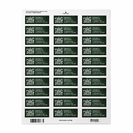 2023 Chalkboard Schets Modern Afstuderen Adres Etiket (Full Sheet)